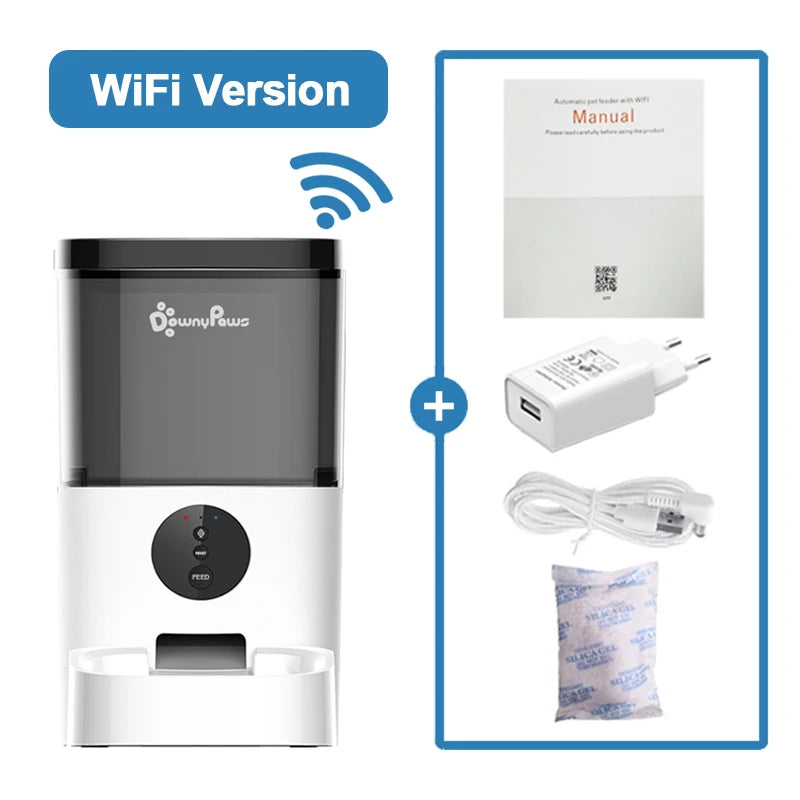 4/6L Automatic Pet Feeder For Cats WiFi Smart Swirl Slow Dog Feeder With Voice Recorder Large Capacity Timing Cat Food Dispenser