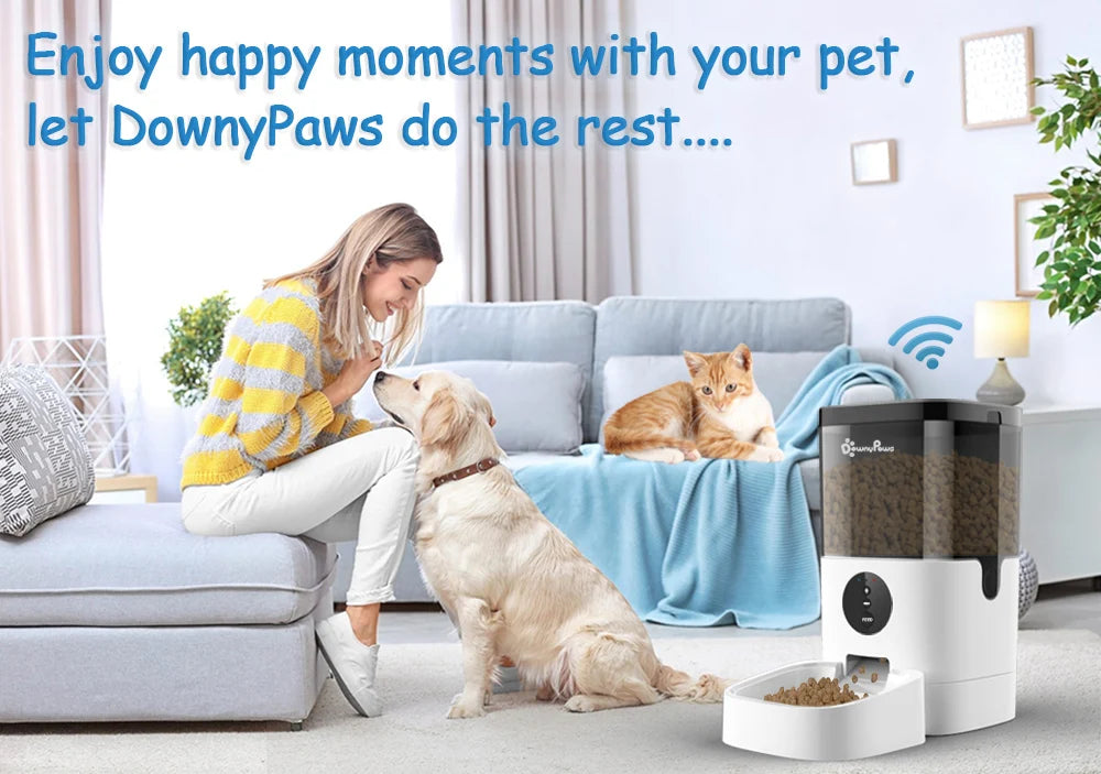 4/6L Automatic Pet Feeder For Cats WiFi Smart Swirl Slow Dog Feeder With Voice Recorder Large Capacity Timing Cat Food Dispenser
