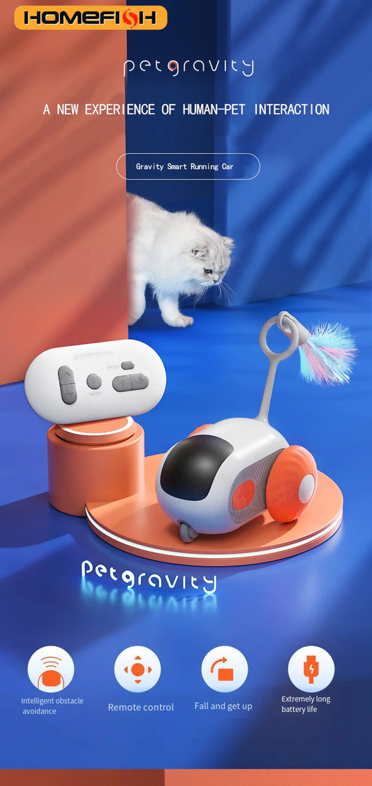 Smart Cat Toy 2 Modes Automatic Moving Remote Controlled Toy Car for Cats Dogs Interactive Playing Kitten Training Pet Supplies