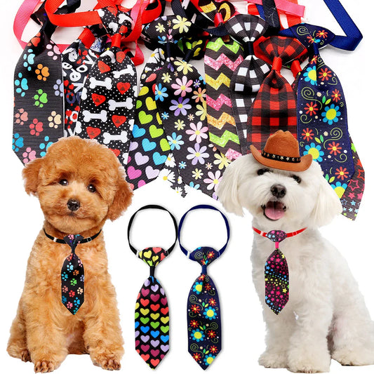50pcs Small Dog Cat Neckties For Pet Grooming Adjustable Bone Pet Dog Bowties /Ties For Dogs Pets Grooming Accessories